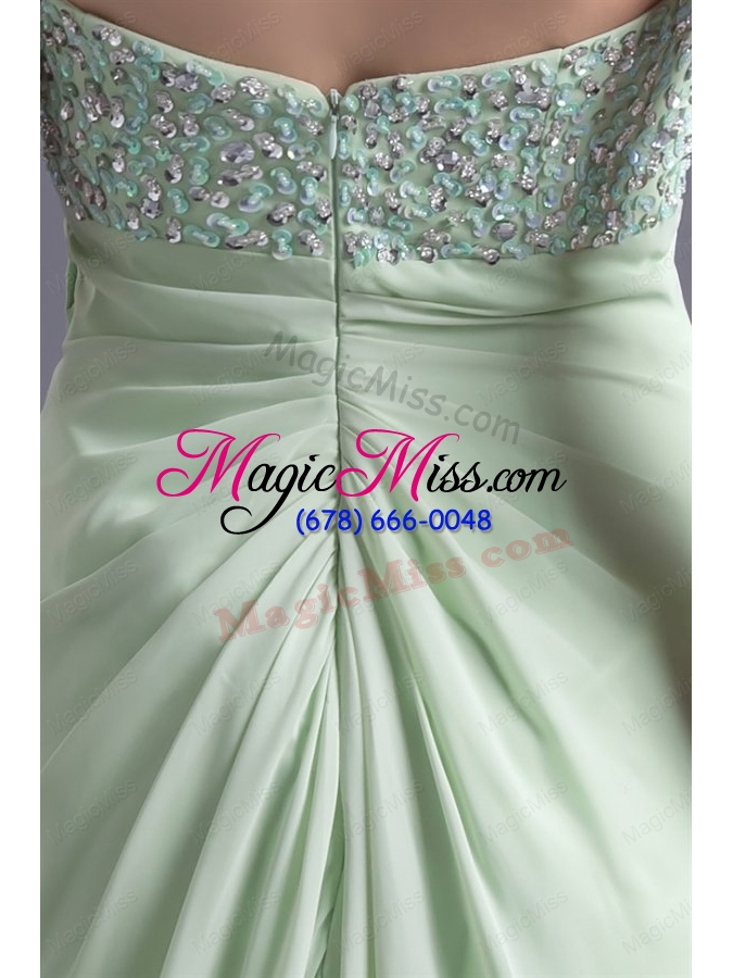 wholesale a-line sweetheart high-low green beading chiffon prom dress