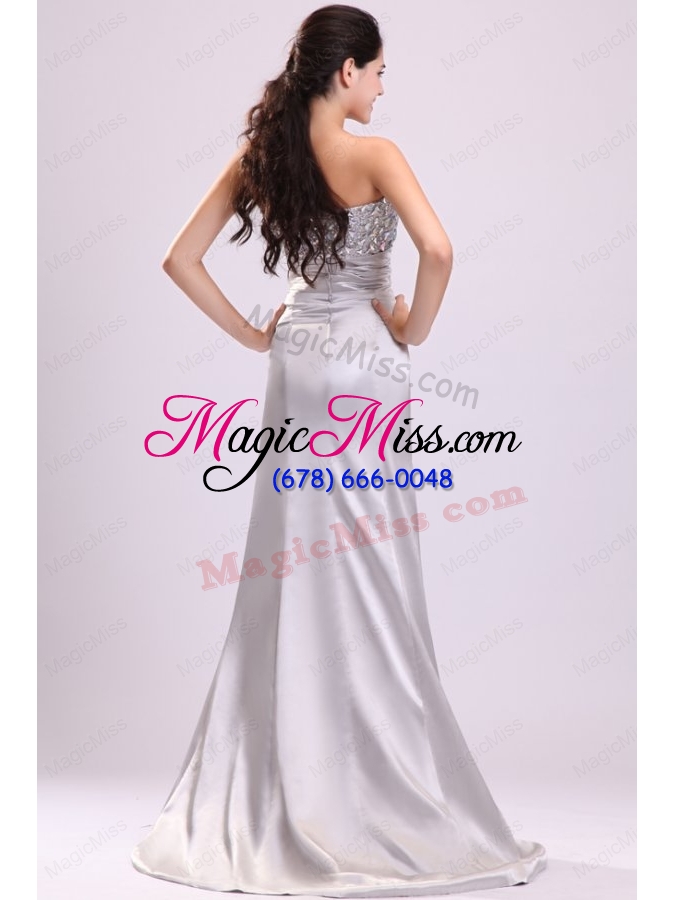 wholesale a line sweetheart silver beading and ruching wedding dress