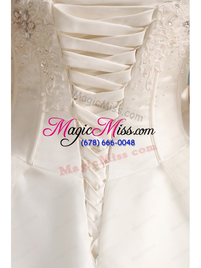wholesale a line sweetheart taffeta and tulle appliques lace wedding dress