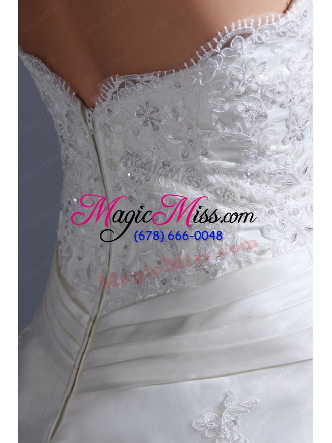 wholesale 2014 appliques ball gown court train wedding dress with strapless