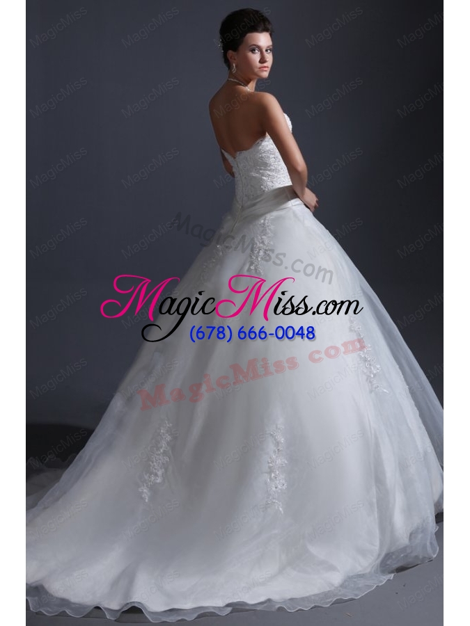 wholesale 2014 appliques ball gown court train wedding dress with strapless
