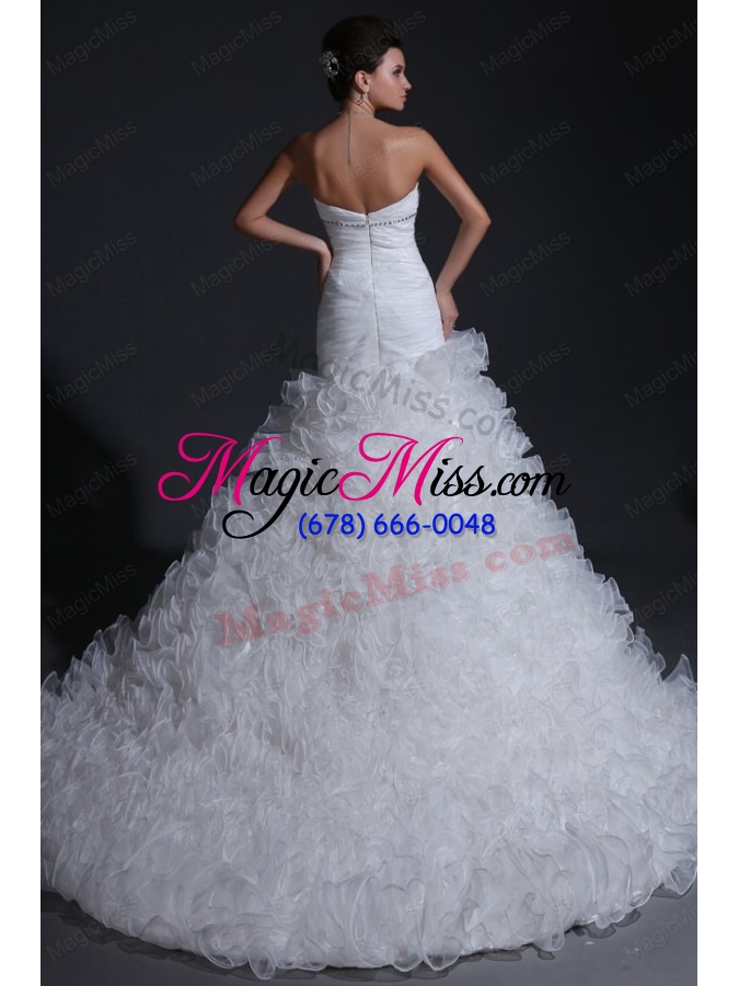 wholesale luxurious a line sweetheart beading and ruffles wedding dress