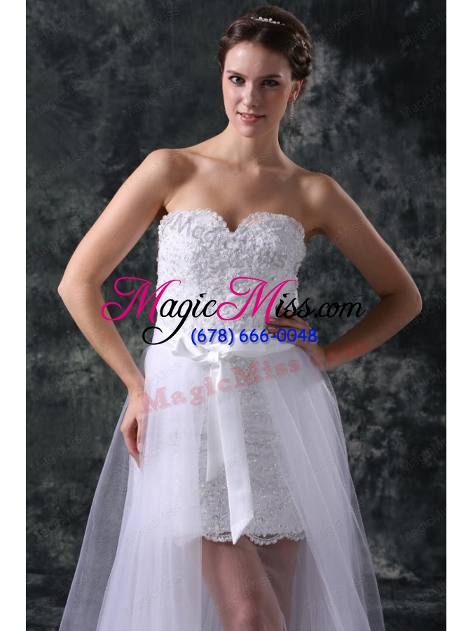 wholesale column sweetheart appliques tulle detachable skirt wedding dress
