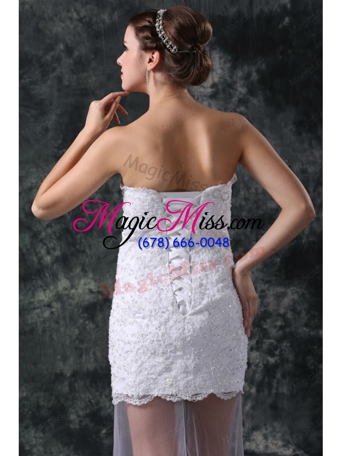 wholesale column sweetheart appliques tulle detachable skirt wedding dress