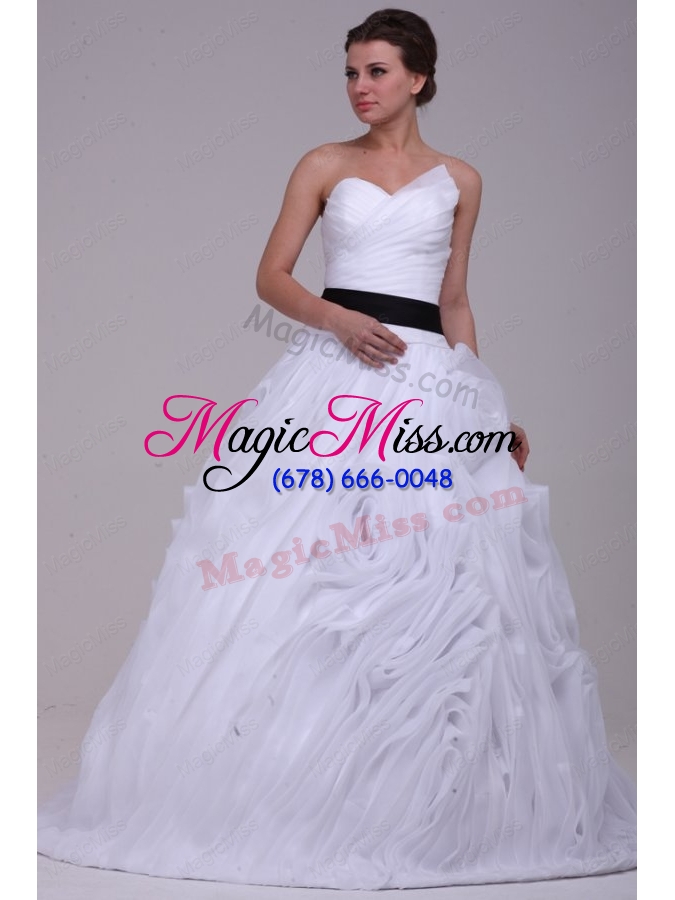 wholesale sweetheart ball gown one shoulder ruffles white wedding dress with lace up