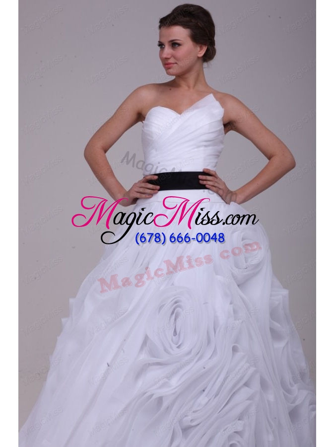 wholesale sweetheart ball gown one shoulder ruffles white wedding dress with lace up