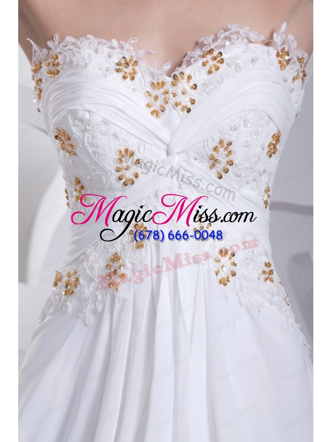 wholesale empire sweetheart appliques wedding dress with court train