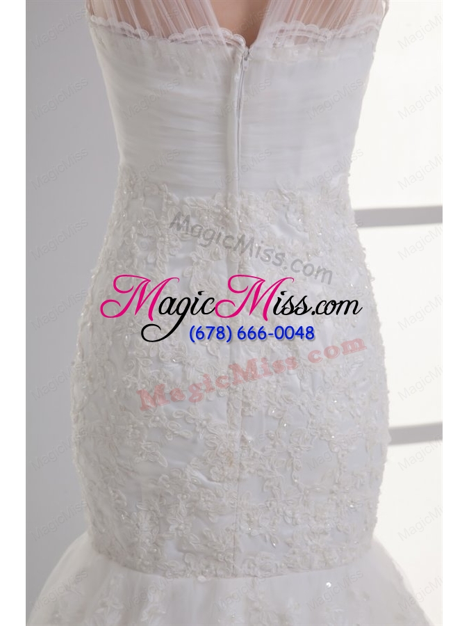 wholesale mermaid square lace tulle court train wedding dress
