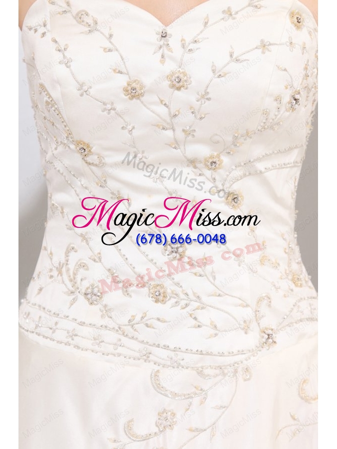 wholesale a line sweetheart taffeta embroidery and beading wedding dress