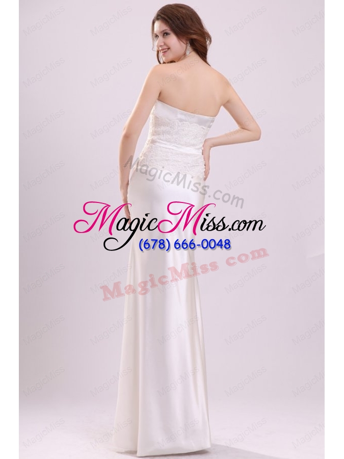 wholesale strapless column appliques decorate bodice floor length wedding dress