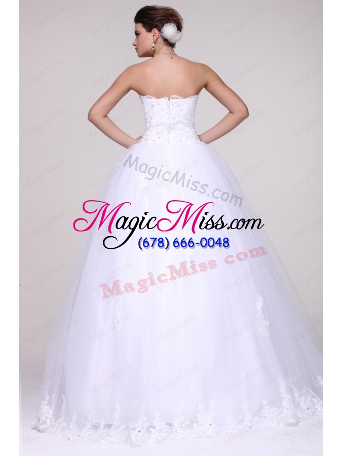 wholesale strapless ball gown lace appliques floor length wedding dress