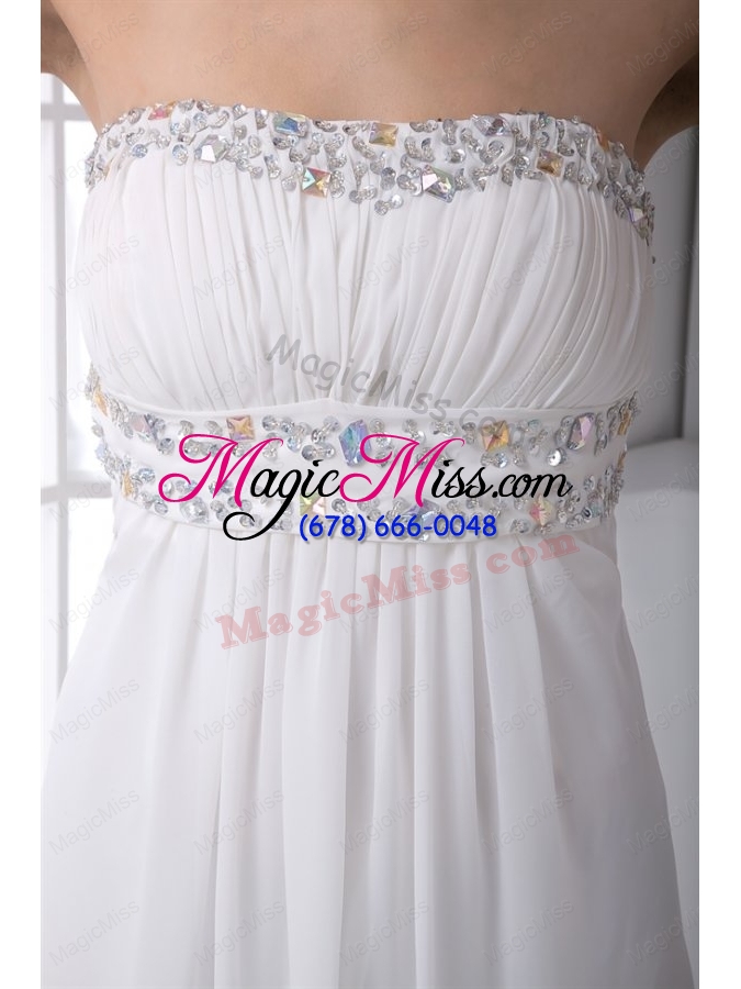 wholesale pretty empire strapless wedding dress with beading ankle length
