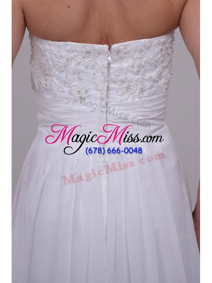 wholesale column strapless chiffon floor-length beading wedding dress