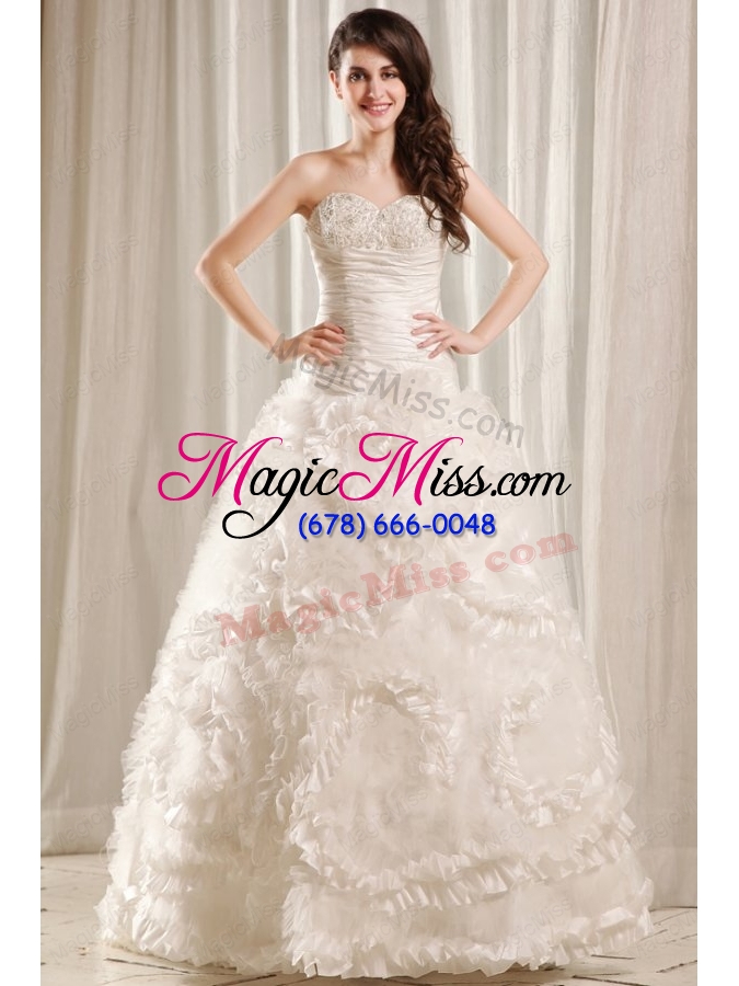 wholesale fashionable sweetheart lace up wedding dress with court train