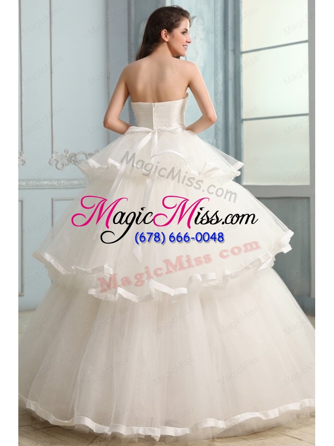 wholesale ball gown sweetheart beading and ruffles layered wedding dress