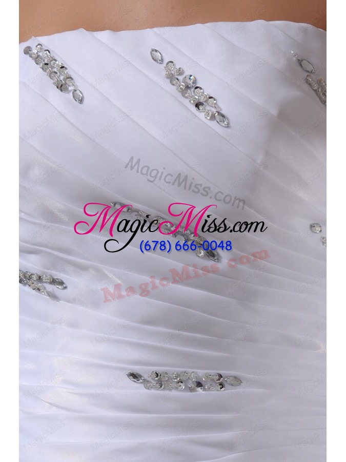 wholesale strapless beading and ruffles layered organza wedding dress