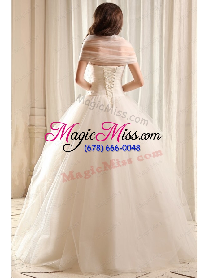 wholesale ball gown sweetheart beading on flowers floor length wedding dress