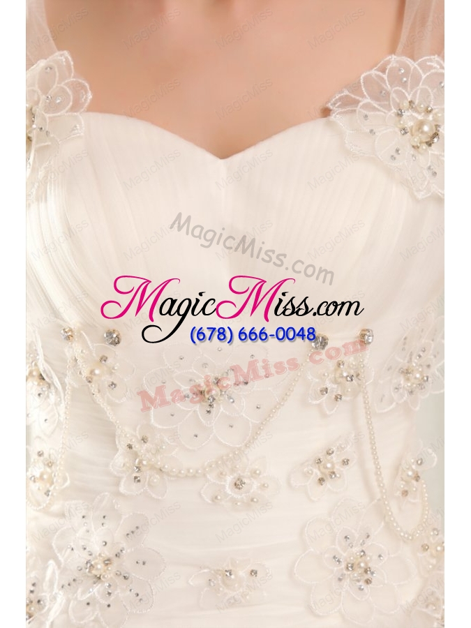 wholesale ball gown sweetheart beading on flowers floor length wedding dress