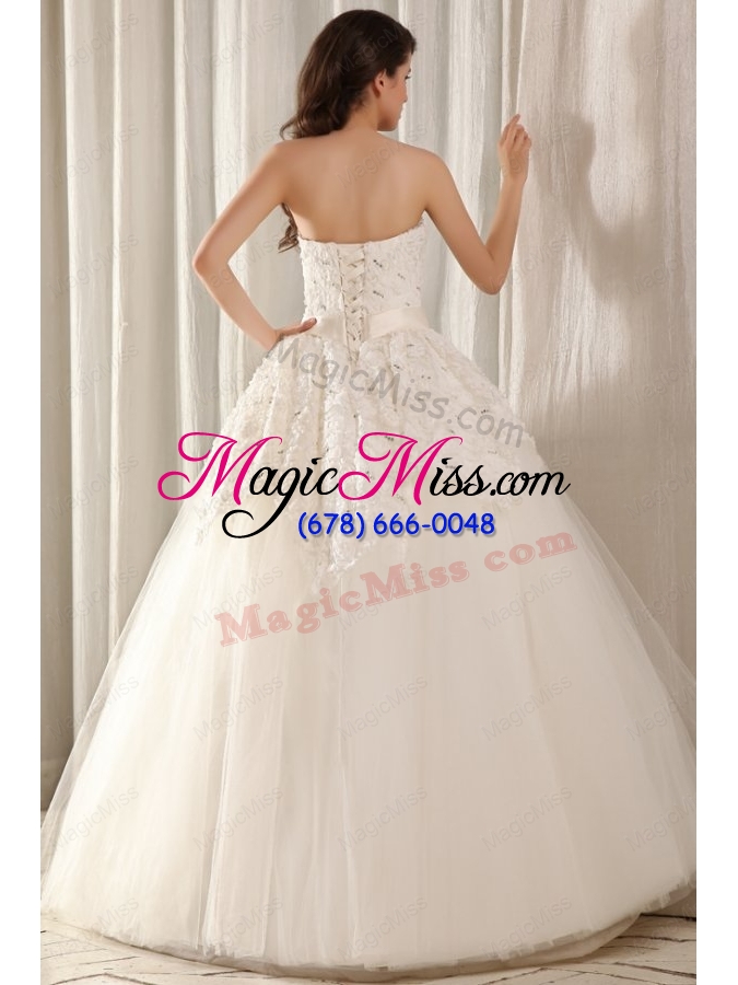 wholesale strapless ball gown floor length wedding dress with beading and flowers