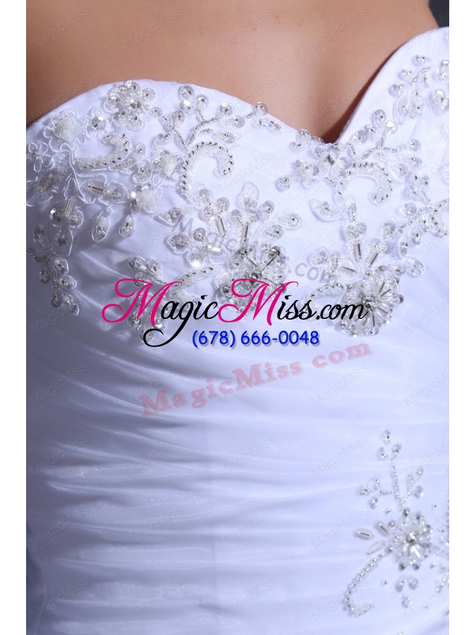 wholesale sweetheart ball gown beading and rolling flowers wedding dress