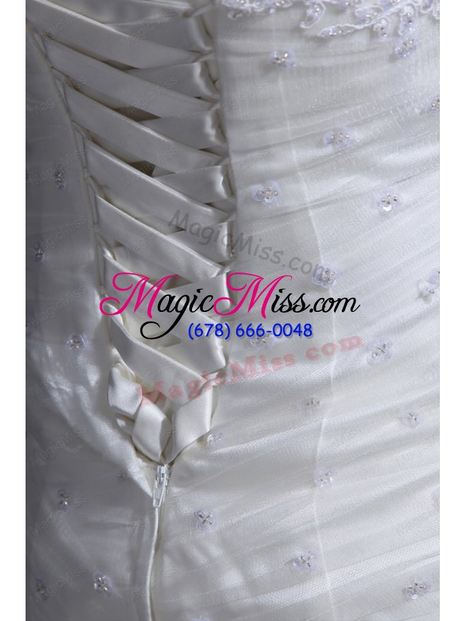 wholesale mermaid sweetheart appliques decorate bodice tulle wedding dress