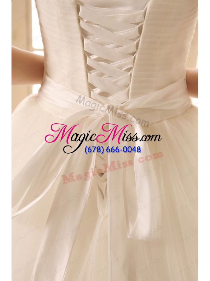 wholesale a line ivory halter top appliques floor length organza wedding dress