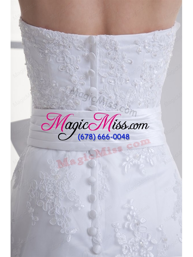 wholesale a line sweetheart sash lace court train wedding dress