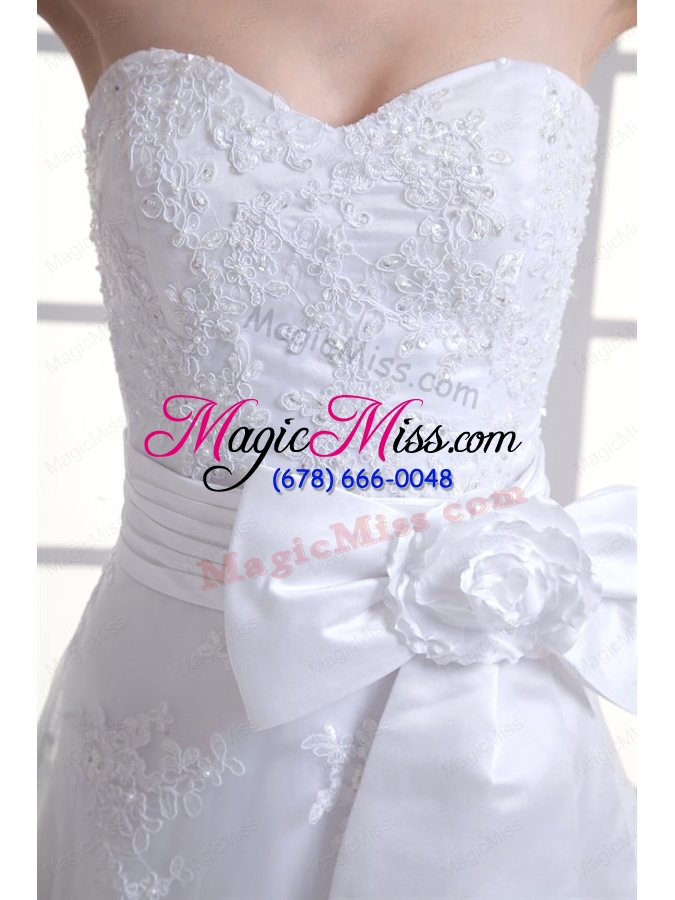 wholesale a line sweetheart sash lace court train wedding dress