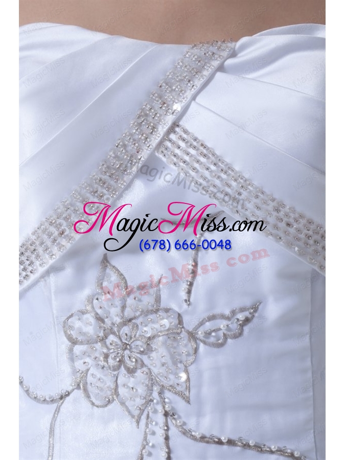 wholesale a line strapless embroidery and beading court train wedding dress