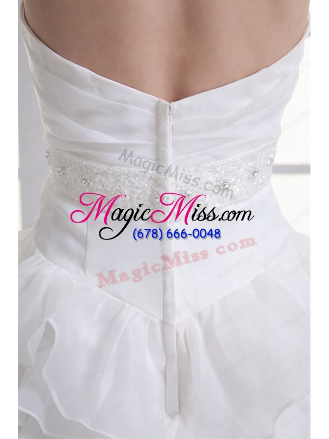 wholesale a line sweetheart ruffled layers beading organza wedding dress
