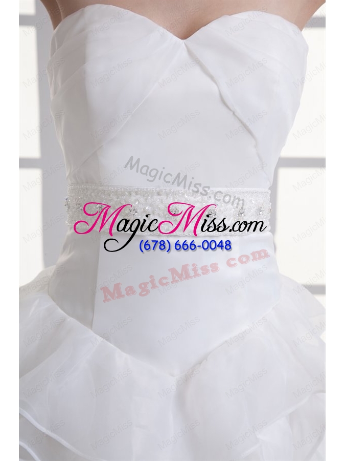 wholesale a line sweetheart ruffled layers beading organza wedding dress