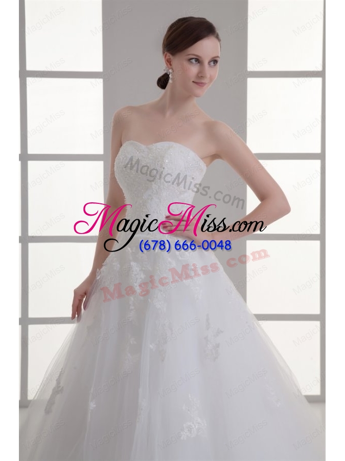 wholesale a line sweetheart sweep train wedding dress with sequins