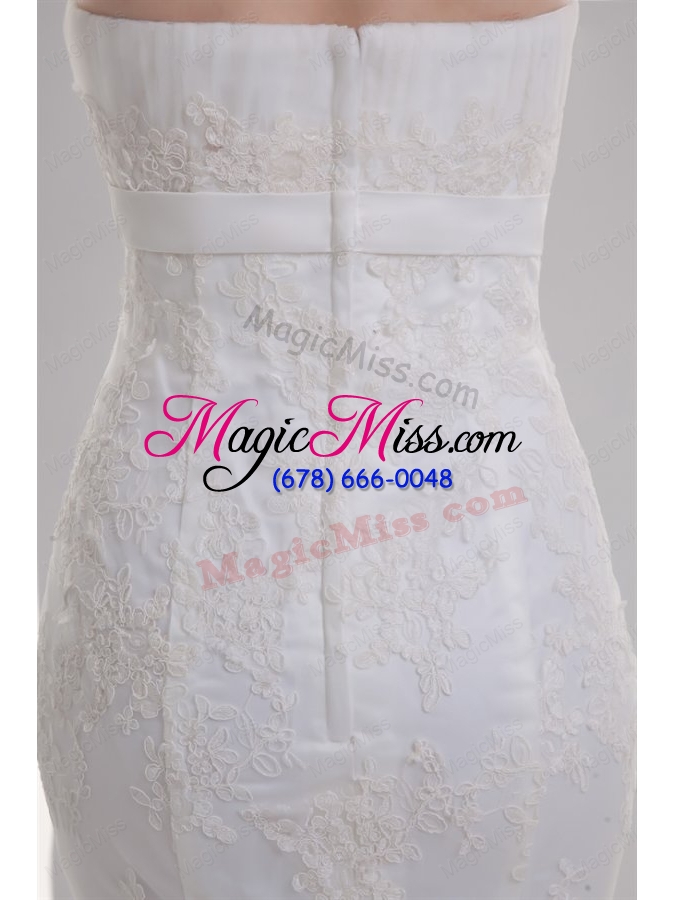 wholesale mermaid strapless beading lace court train wedding dress