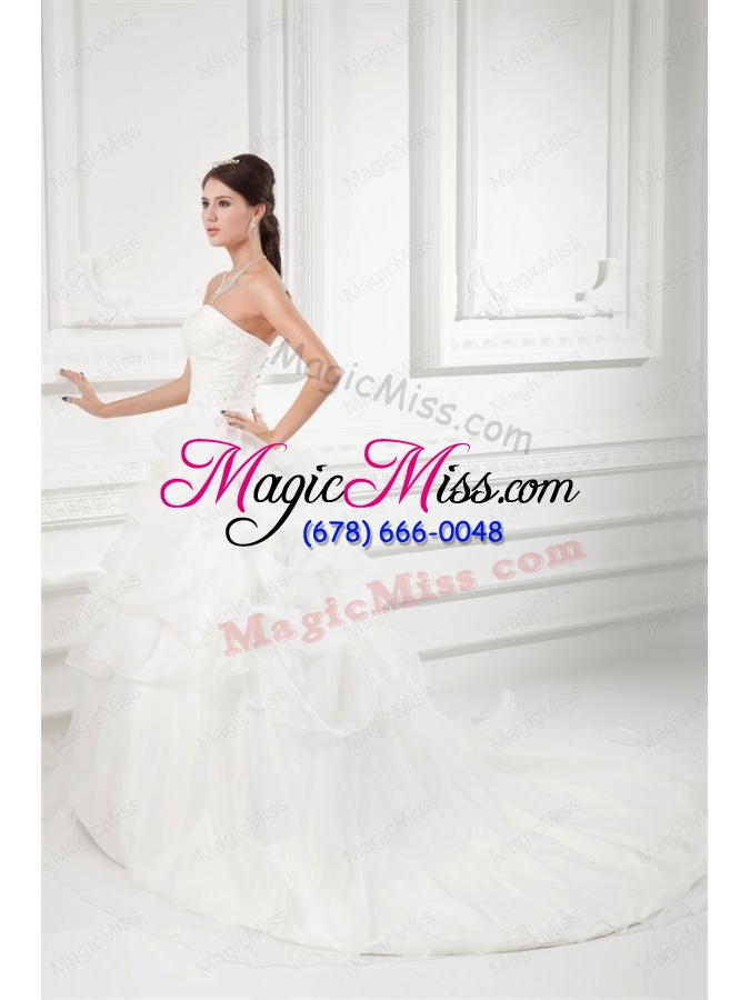 wholesale romantic sweetheart ball gown wedding dress with embroidery and pick-ups