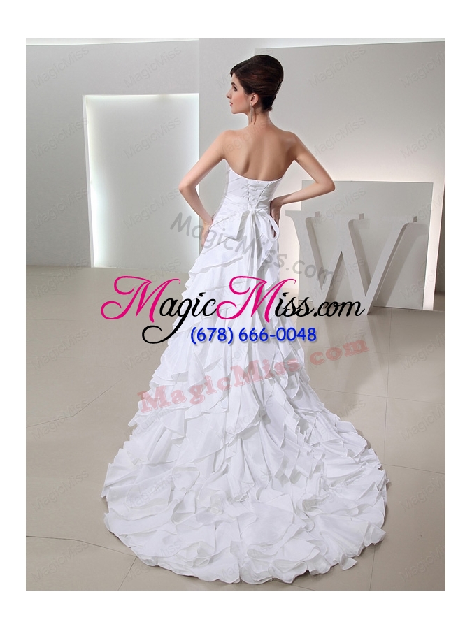 wholesale beautiful ball gown sweetheart ruffled layers wedding dress in white