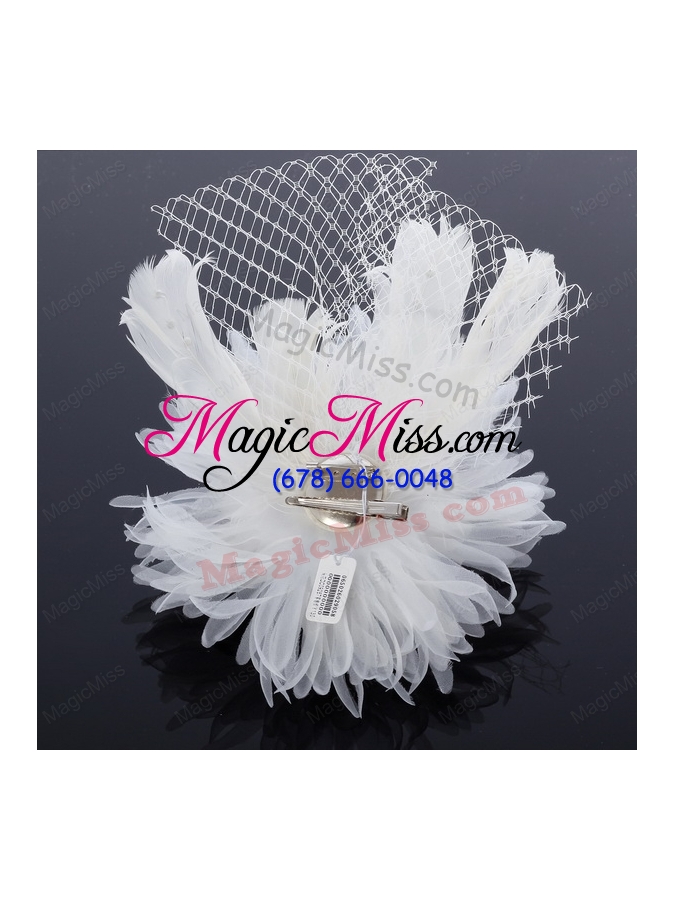wholesale elegant white taffeta/tulle wedding fascinators hair flower
