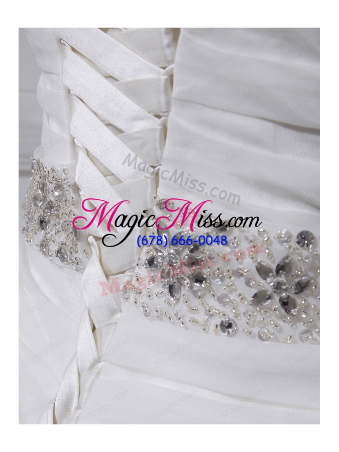 wholesale 2015 beautiful sweetheart beading and appliques wedding dress in white