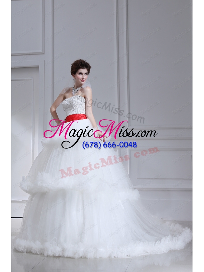 wholesale 2015 spring beautiful ball gown strapless ruffled layers wedding dress
