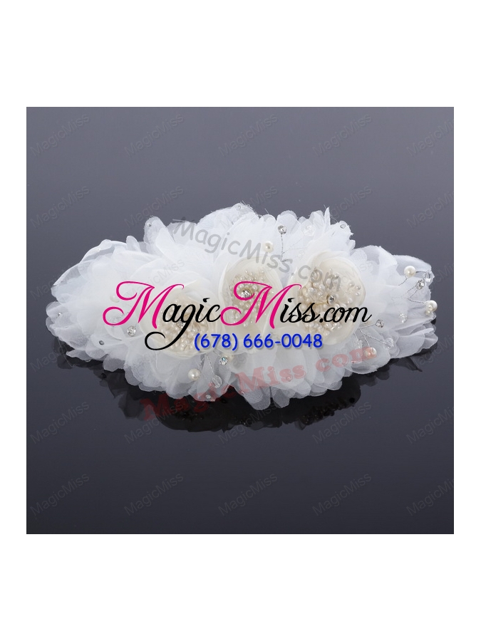 wholesale elegant imitation pearls pink hair ornament for wedding