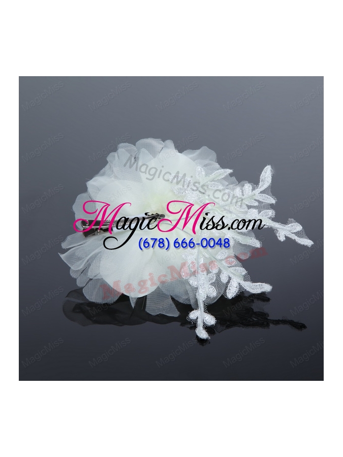 wholesale tulle and lace wedding fascinators with imitation pearls
