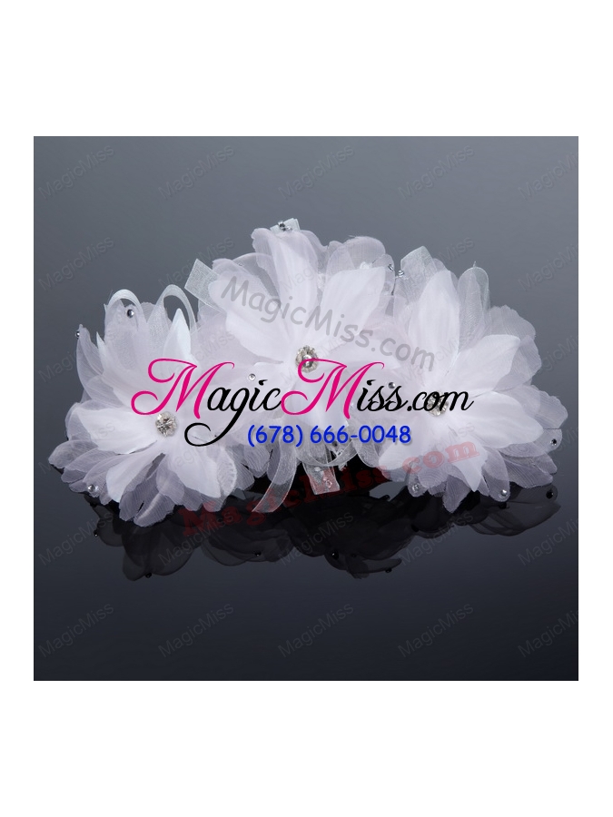 wholesale white tulle 2015 summer fascinators with beading
