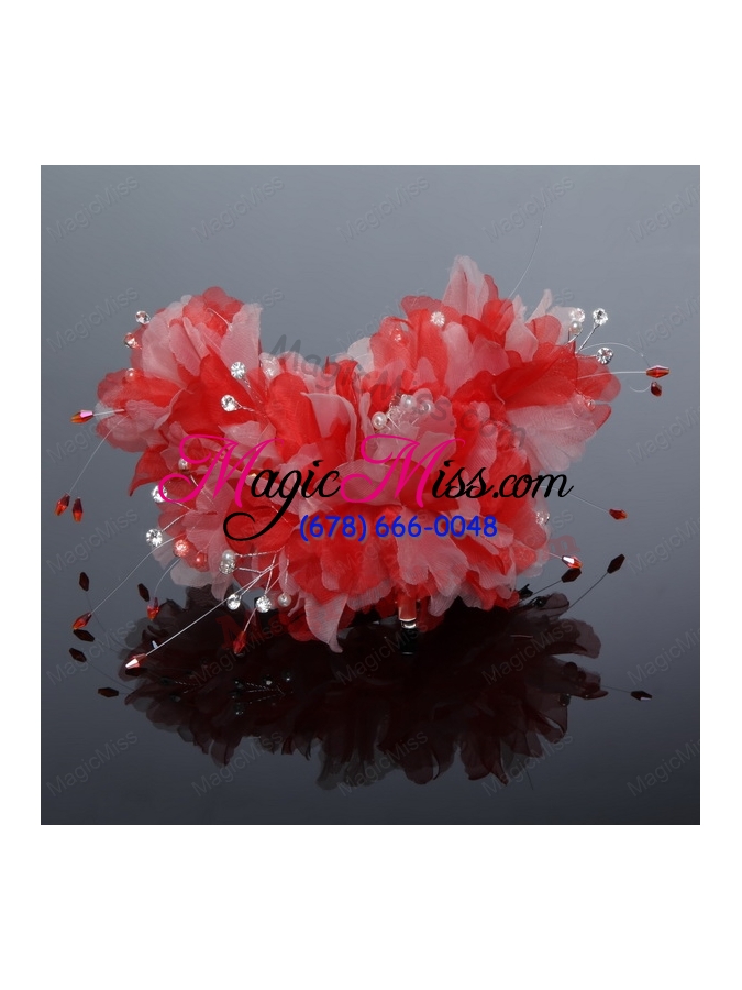 wholesale beautiful red feather pearl feather fascinators for outdoor