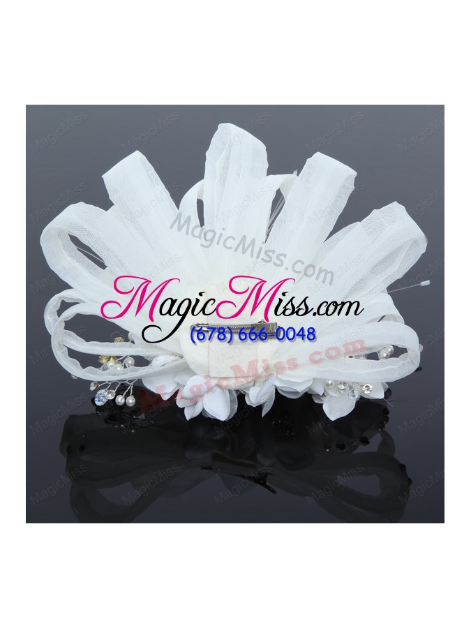 wholesale elegant tulle wedding party fascinators with imitation pearls