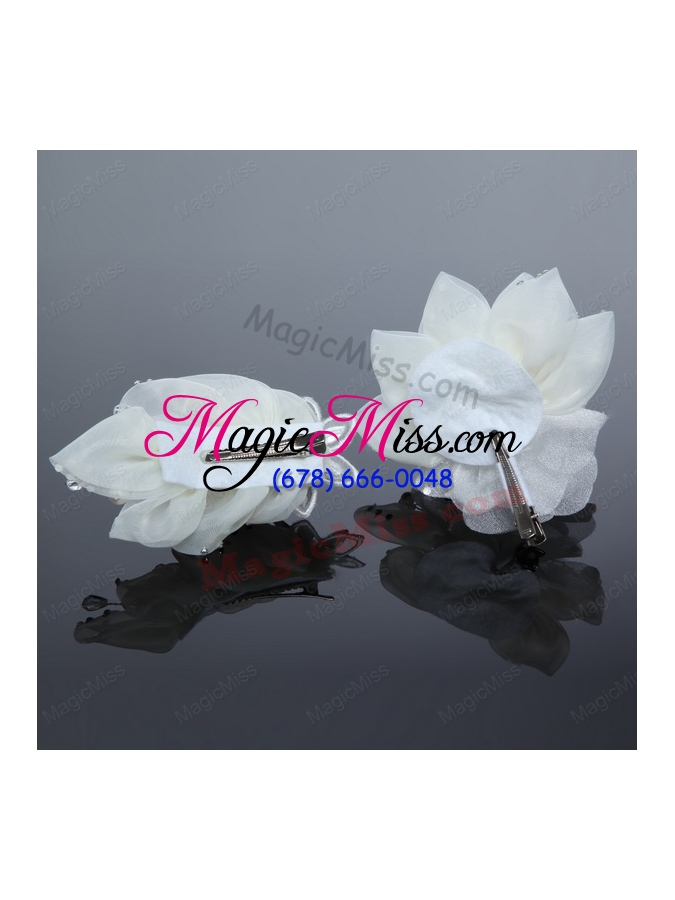 wholesale 2015 white rhinestone and pearl wedding hair flowers