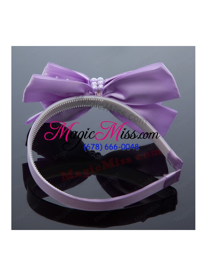 wholesale cute lavender bowknot hairpins birdcage veils with beading