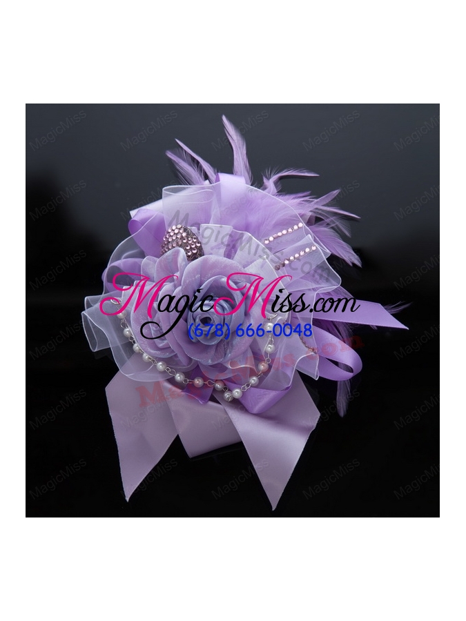 wholesale pink rhinestone feather hair ornament for imitation pearls