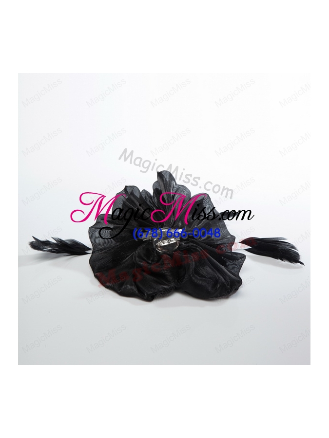 wholesale affrodable black organza fascinators with feather
