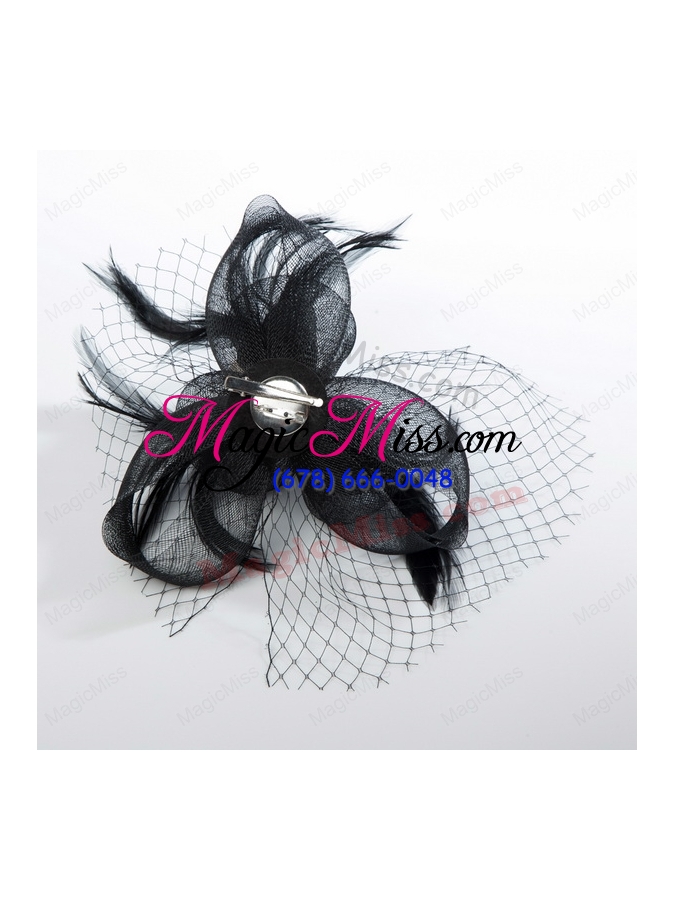 wholesale 2015 fashionable tulle black net yarn briadl hat