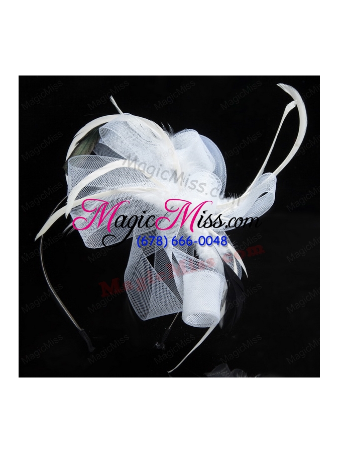 wholesale elgant white hair tulle feather ornament