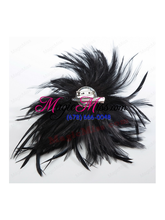 wholesale 2015 simple feather black feather flower hairpin